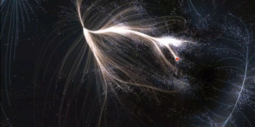 Laniakea. Red dot indicates position of Milky Way